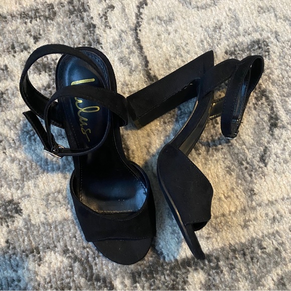 Lulus Black Suede High Heel Sandals, Size 6 - Picture 7 of 9